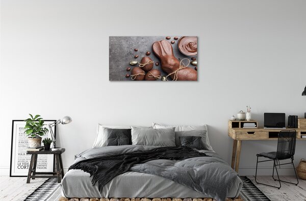 Quadro su tela Coniglio dei dolci al cioccolato 100x50 cm