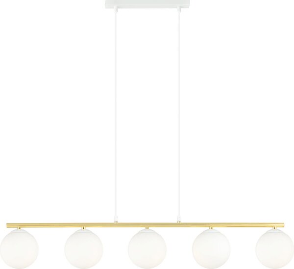 Lampadario Emibig 5xE14 10W ALLORA 5 paralumi bianchi 1255/5