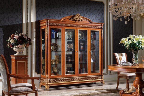 Vetrina Vetrinetta Vetrinette Soggiorno Vetrinette Design Barocco Rococò XXL Nuovo
