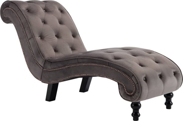 Chaise longue in velluto grigio
