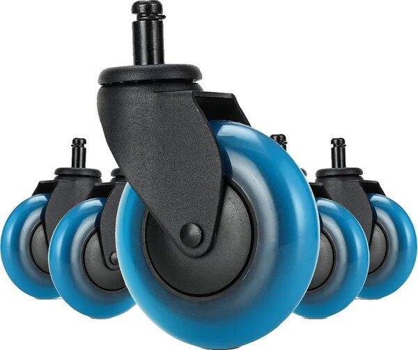 Rotelle per sedie da ufficio, diametro 3 pollici, lunghezza stelo 22 mm, diametro stelo 11 mm, supporto 700 libbre, si illuminano al buio