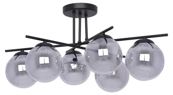 Lampadario GAMMA nero 6xE14x40W in metallo, dimensioni: 30x71x71 cm, IP20, Kaja