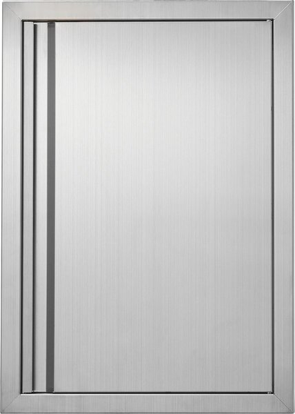 Porta di accesso al barbecue in acciaio inox - Porta verticale a parete per isola barbecue - 432 x 610 mm - Montaggio a filo muro - Maniglia a scomparsa - Stazione barbecue, mobile esterno