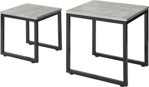 SoBuy set di 2 tavolini, tavolini, set di 2, tavolino, set di tavolini, grigio