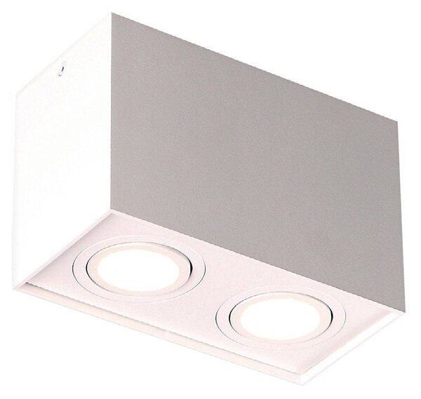 Faretto spot BASIC SQUARE bianco 2xGU10x10W in metallo, dimensioni: 12,5x19,5x9,5 cm, IP20, Maxlight