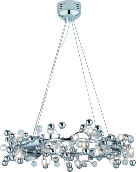 Living Sfera Lampada a sospensione 20x10W G4 Cromo trasparente 230V/12V Metallo/Vetro