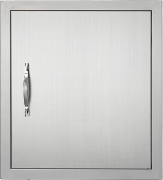 Porta di accesso al barbecue - 457 x 508 mm - Porta in acciaio inox per cucina esterna - Montaggio verticale a parete - Maniglia e gancio - per isola barbecue e stazione barbecue - Armadio da esterno