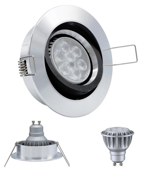 Set da 10 faretti da incasso MILI 8W GU10 2700K bianco caldo 230V 430 lumen alluminio / nero