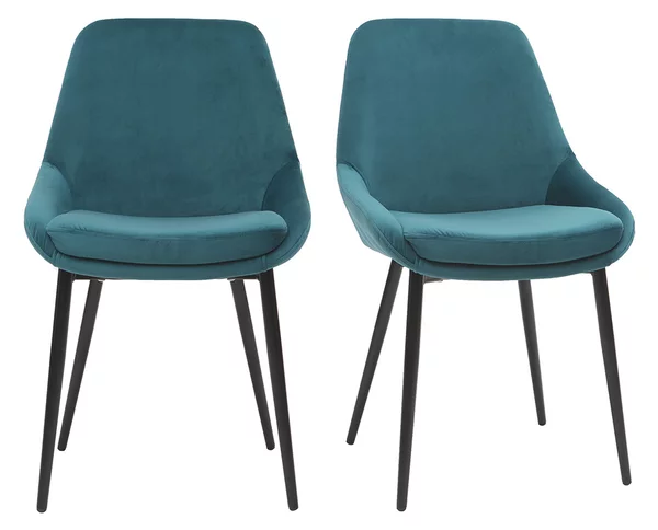 Set di 2 sedie in velluto blu petrolio HOLO