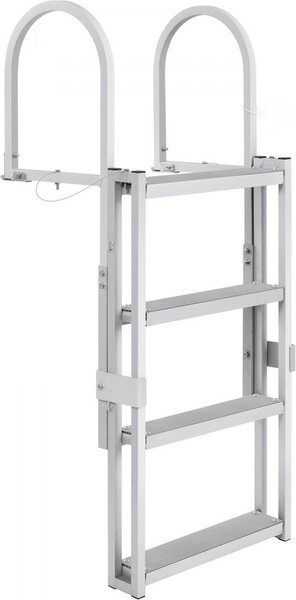 Scaletta da bagno telescopica a 4 gradini - Scaletta pieghevole per barche, yacht e navi - 465x605x1400-1705 mm - Ausilio per la salita robusto e sicuro
