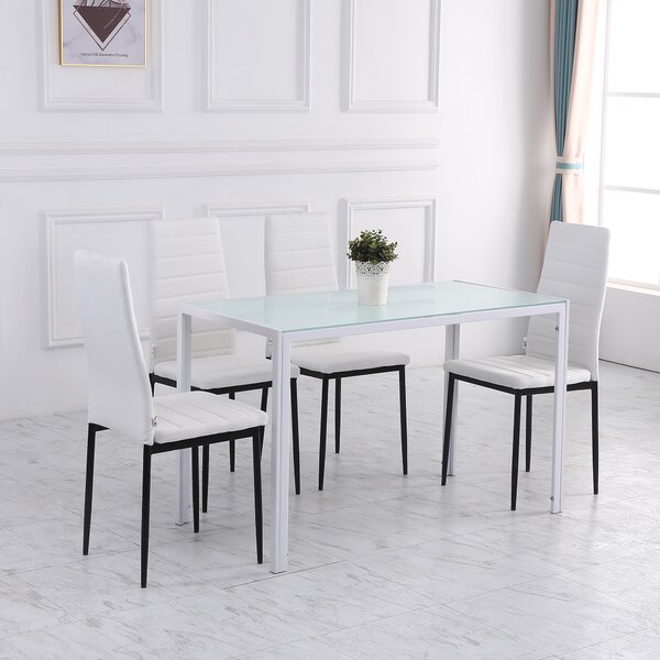 Set di 4 sedie da pranzo CALDWELL Tessuto Verde