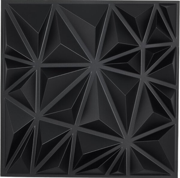 Set di 33 pannelli murali 3D 30x30cm - Rivestimento murale in nero diamante - Decorazione murale per interni - Facile installazione