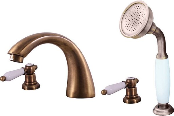 Slezák-RAV Miscelatore per vasca da bagno Slezák RAV Morava Retro MK569SSM Colore: ottone vecchio, Dimensione: 1/2''