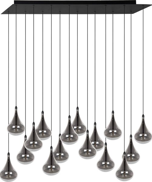 Lampadario TEARS nero 16xG4x1,5W in vetro, dimensioni: 154x102x23 cm, IP20, Lucide