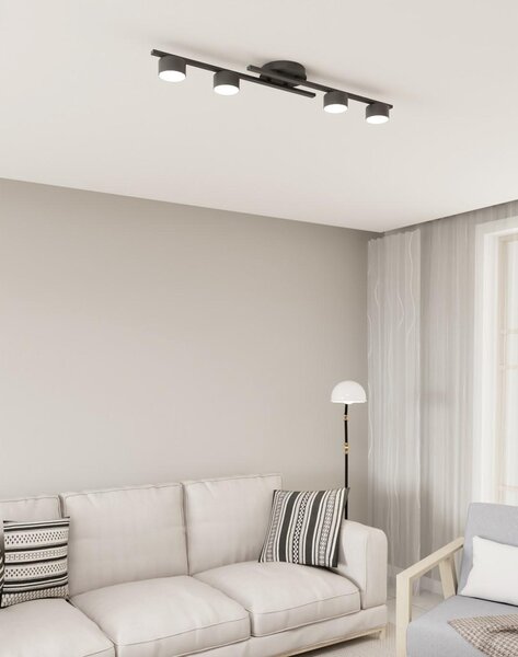 Lampada a sospensione FRAGMENT nera 4xGX53x10W in metallo, dimensioni: 9,5x86x14 cm, IP20, Emibig