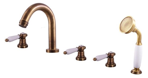 Slezák-RAV Miscelatore per vasca da bagno Slezák RAV Morava Retro MK562PSM Colore: ottone vecchio, Dimensione: 1/2''