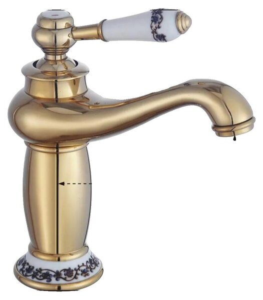 Rubinetto per lavabo, stile vintage, design monocomando, dorato, G3/8