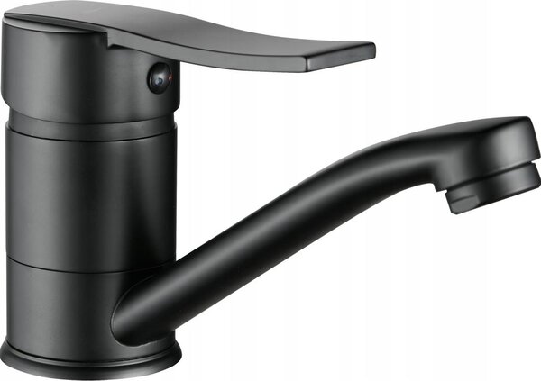 Miscelatore per lavabo verticale colorato nero opaco con bocca girevole Madera