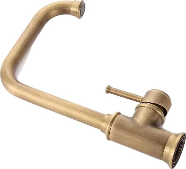 Miscelatore monocomando per lavabo, girevole a 360°, finitura oro
