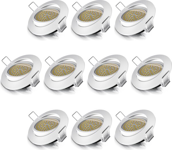 Brandson 10x LED faretto da incasso orientabile bianco caldo 3000K faretto da soffitto / faretto da soffitto 5W - 320 lumen