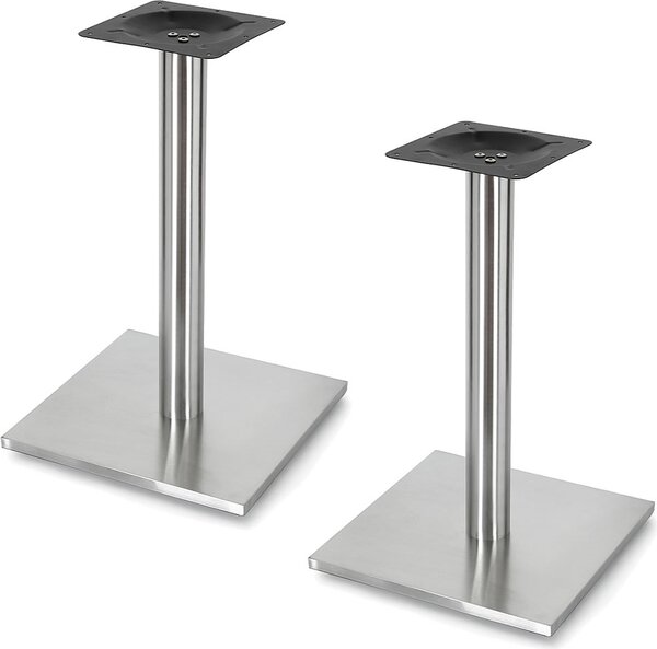 Melko Colonna da tavolo Gamba per mobili Acciaio inox Slitta Supporto per scatole - 2x Colonna da tavolo Base angolare