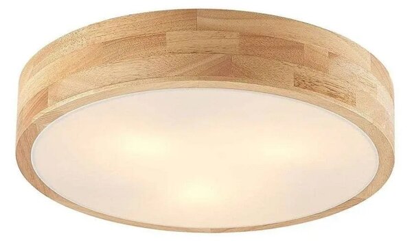 Plafoniera Lindby, Tanju, dimmerabile, Legno, Soggiorno, Legno, Campagna / rustico