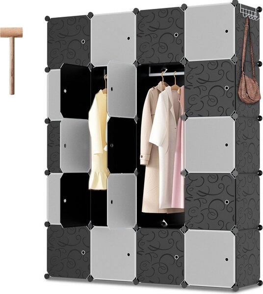 Clanmacy armadio scarpiera fai da te con mazza di gomma Scaffale multifunzionale 20 cubi