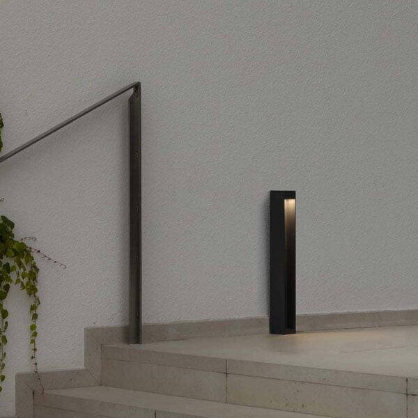 FARO BARCELONA Lampioncino LED Cerler, antracite, 60 cm, metallo, IP65, CCT Cerler, Alluminio / Grigio / Zincato, Alluminio, Moderno, Lampada LED da esterni