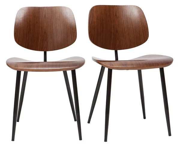 Sedie legno scuro e metallo nero (set di 2) TOBIAS