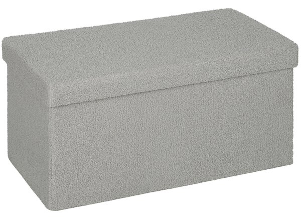 HOMCOM Panca Contenitore Imbottita con Coperchio, 76x38x38 cm, Grigio Chiaro | Aosom Italy