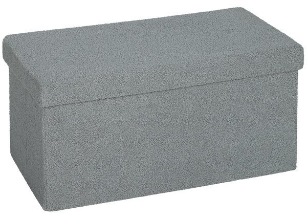 HOMCOM Panca Contenitore Imbottita con Coperchio, 76x38x38 cm, Grigio Scuro | Aosom Italy