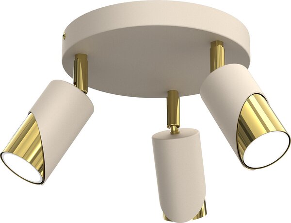 Lampada da soffitto Shift color crema-oro lucido, 3xGU10x15W, metallo, dimensioni: 17x23x23 cm, IP20, Luminex
