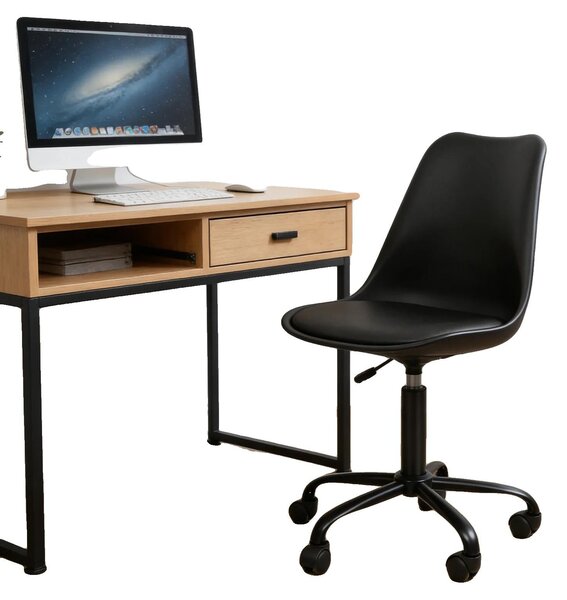 Sedia da ufficio, design ergonomico, maneggevolezza fluida, nera