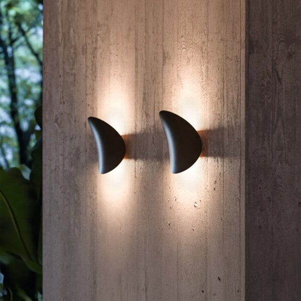 Applique esterno linea light alba 9665m 2700k 1702lm ip65 alluminio nero diffusore vetro - Linea Light Group