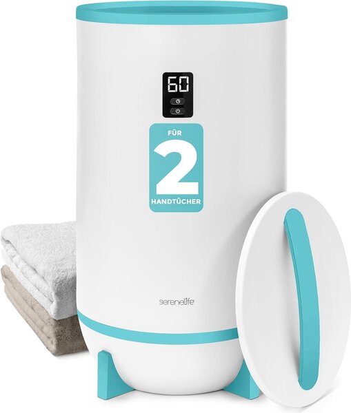 SereneLife Scaldasalviette elettrico, secchio asciugamani con timer, scaldasalviette per 2 asciugamani, risparmio energetico e mobile con protezione da surriscaldamento