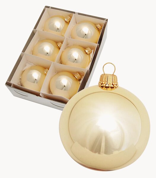 Set di 6 palline di Natale dipinte a mano Plain