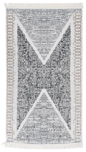 Tappeto Nero e Grigio 120x180 cm in Cotone
