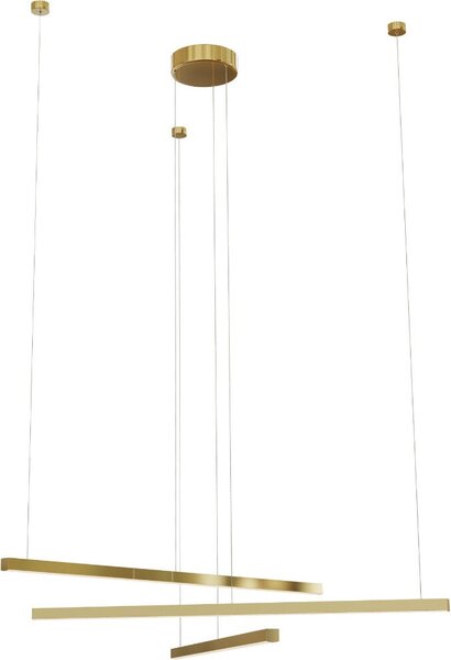 Lampadario a LED TRIO, oro spazzolato, 36 W, bianco caldo, 2200 lm, metallo, dimensioni: 150 x 100 x 100 cm, IP20, Maxlight