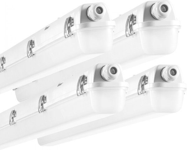 Apparecchio LED a prova di umidità 40W/50W/60W - IP65 impermeabile e antipolvere - Facile installazione in 3 fasi - Lunga durata di vita ?50.000 ore - Include 8 staffe di montaggio