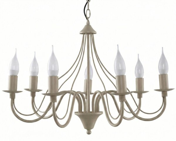 Lampada a sospensione VICTORIA color taupe, 7xE14x12W, metallo, dimensioni: 80x60x60 cm, IP20, Pure Lume
