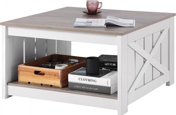 Tavolino da caffè 80 cm quadrato - Tavolino da cocktail con vano portaoggetti aperto - Tavolino moderno - Ideale per il soggiorno - Mobili di alta qualità