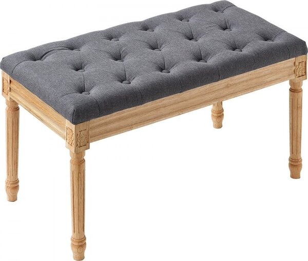 16" Panca imbottita con pouf - grigio per ingresso, sala da pranzo e camera da letto