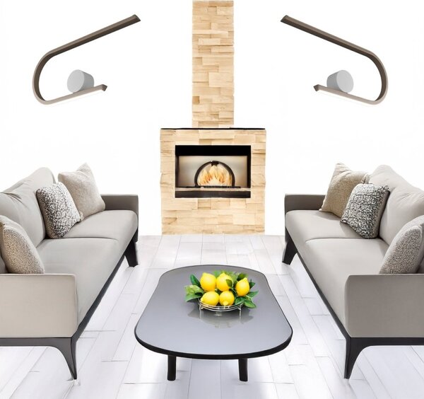 Applique led fratelli braga glifo 2168 as 21-10 1350lm grigio tortora - Fratelli Braga