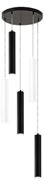 Lampadario moderno perenz shot 8032 n 8492 b 8492 n gu10 led bianco nero multiluce - Perenz