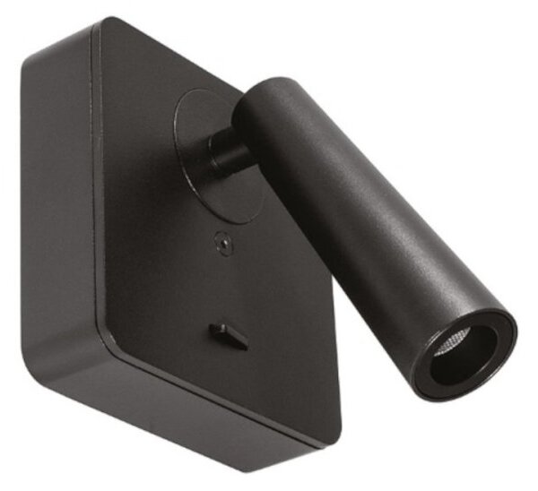 Applique moderno gea led gap591 led alluminio nero metacrilato orientabile - Gea Led