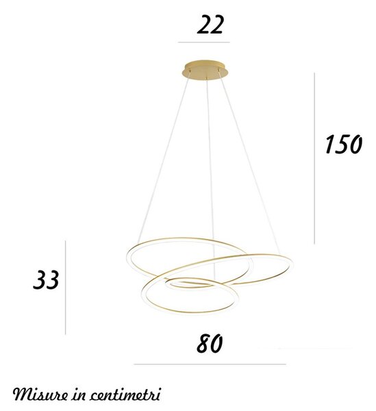 Lampadario classico perenz spira 8150 or lc led dim 3000k 5500lm oro opaco - Perenz