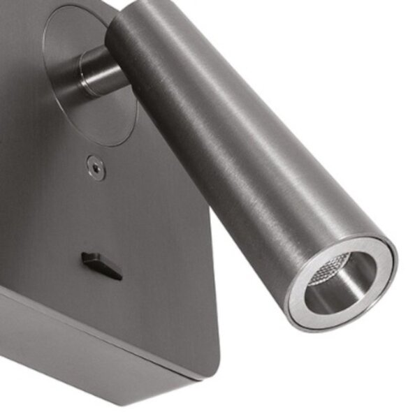 Applique moderno gea led gap594 led alluminio nickel scuro metacrilato orientabile - Gea Led