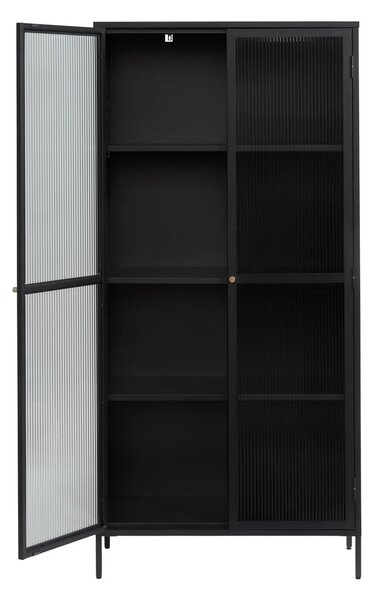 Vetrina in metallo nero 90x190 cm Bronco - Unique Furniture