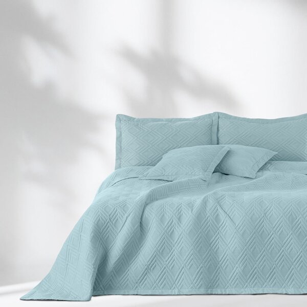 Copriletto azzurro in microfibra con rivestimento trapuntato 220x240 cm Ophelia – Restilo