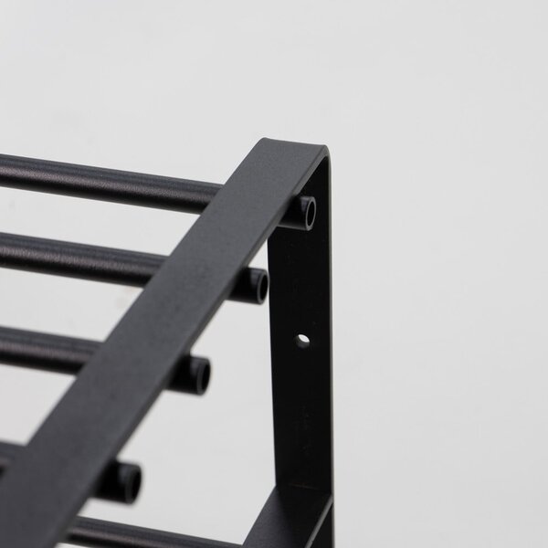 Scarpiera nera in metallo 70x48,5x29 cm Rex – Spinder Design
